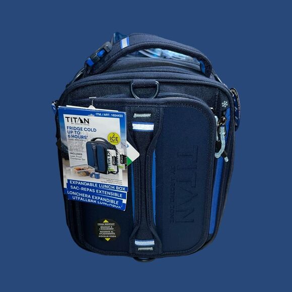 NWT Titan Arctic Zone Ultra Lunch Box Storage Expandable Blue Water Repellent - Picture 1 of 7